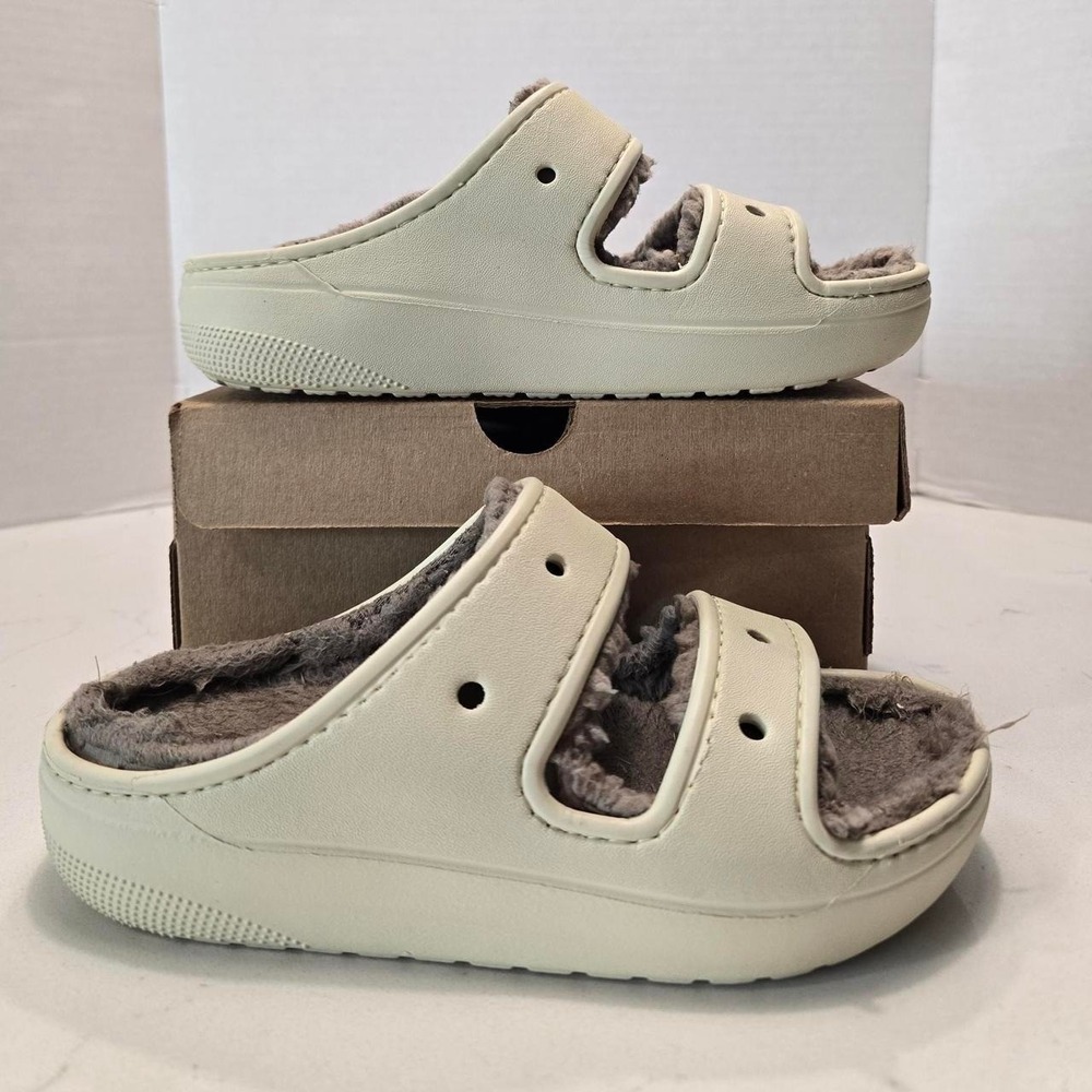 CROCS CLASSIC COZZZY SANDAL 207446-2YC Bone / Mushroom BEIGE WINTER UNISEX